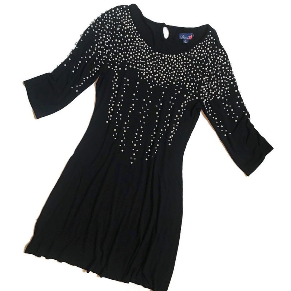 Phool Black Pearl Medium Scoop Neck Cocktail Dress